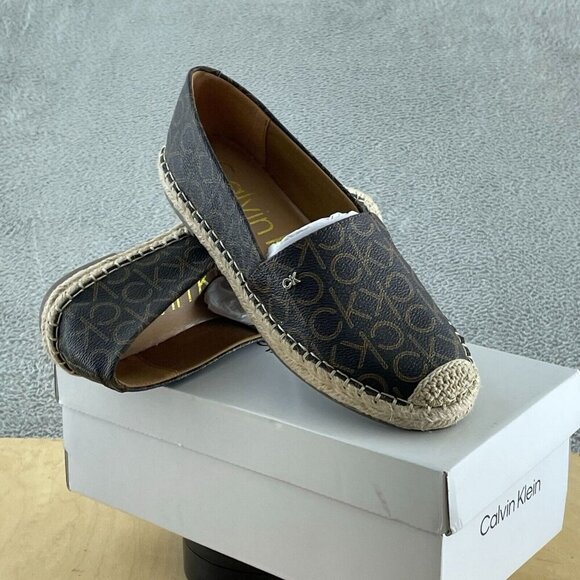 Calvin Klein Women's Popular Flat, Espresso Logo, 7 S046 - Picture 1 of 9